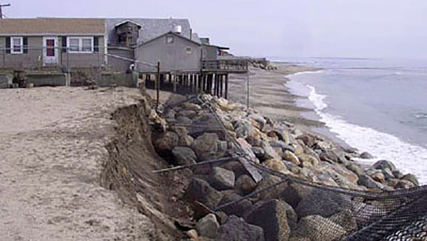 Many shoreline protection structures cannot withstand moderate storm energy