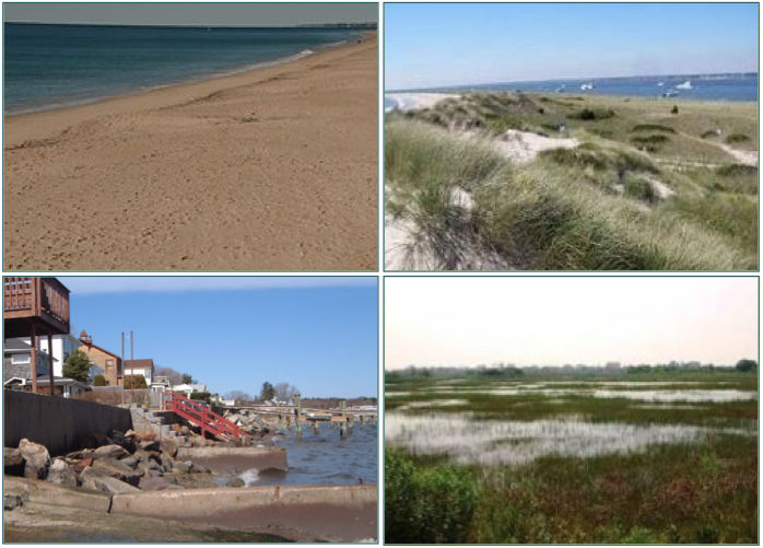 Examples of shoreline features in Rhode Island