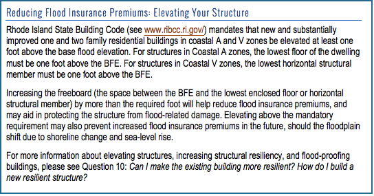 Reducing flood insurance premiums