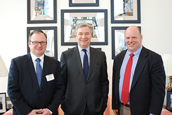 (from left) Evan Matthews, Sen. Whitehouse, and Grover Fugate stand together in the Senator’s office after the conclusion of today’s meeting
