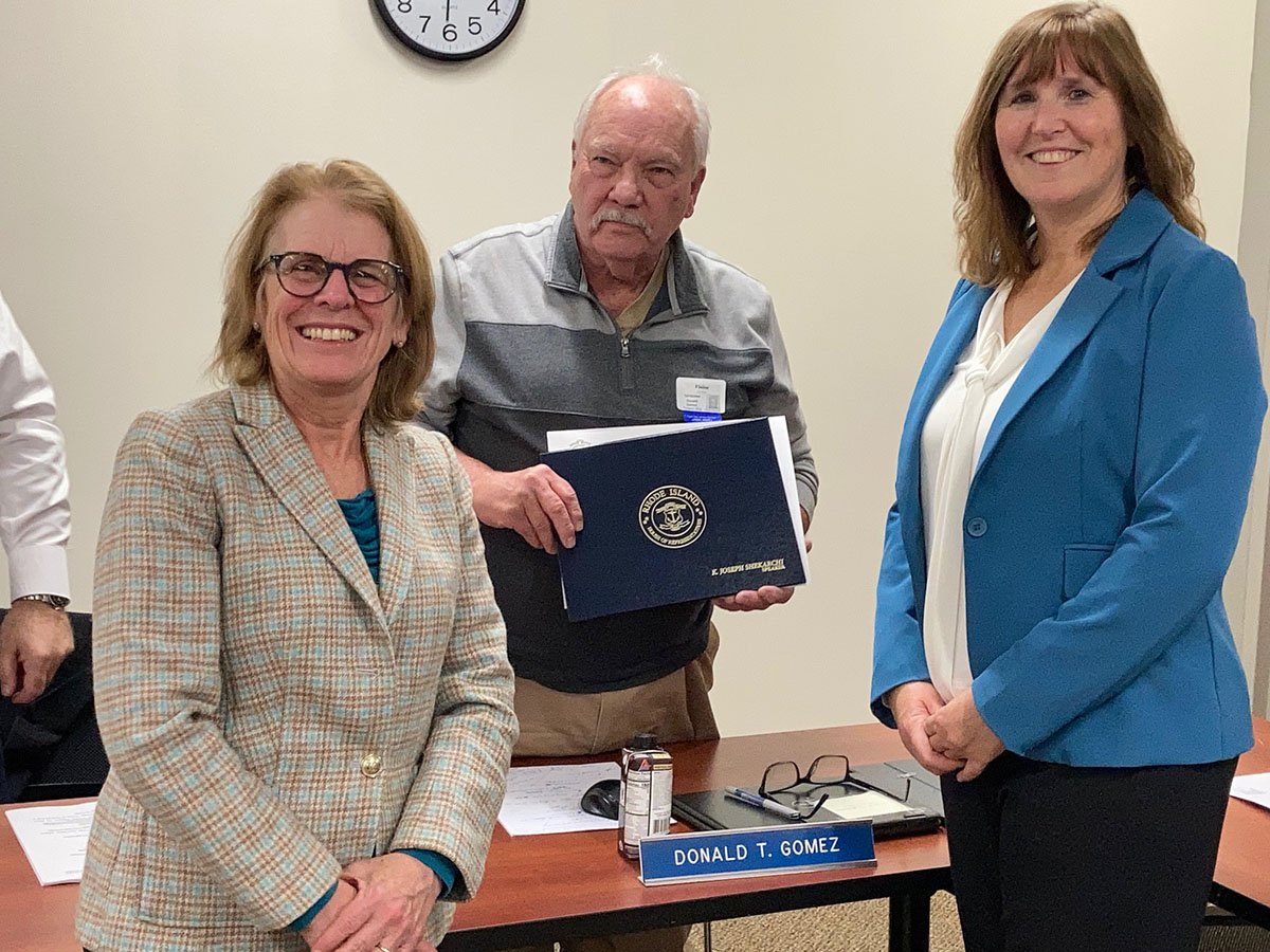 Don Gomez presented  with the citation for his years of service to the Council