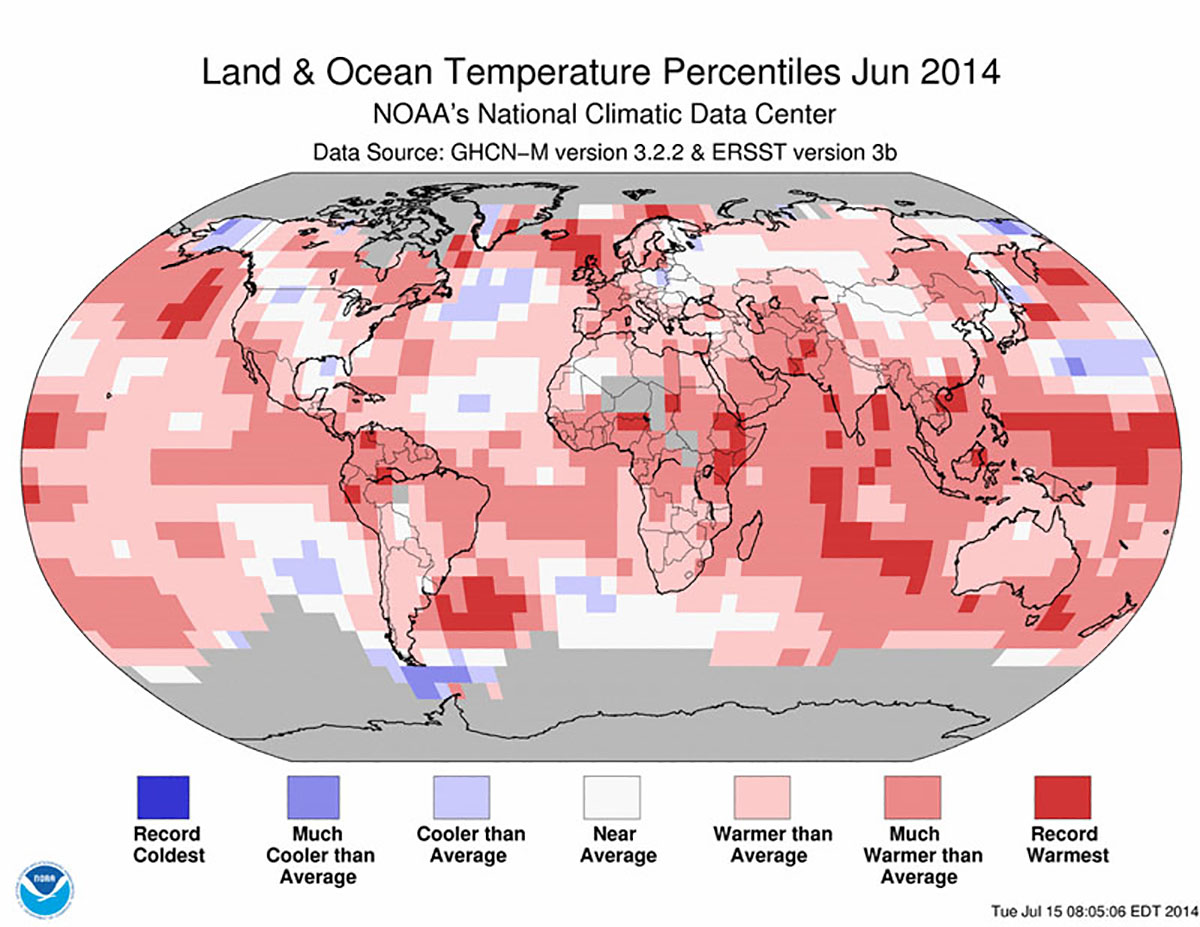 Global temperature map